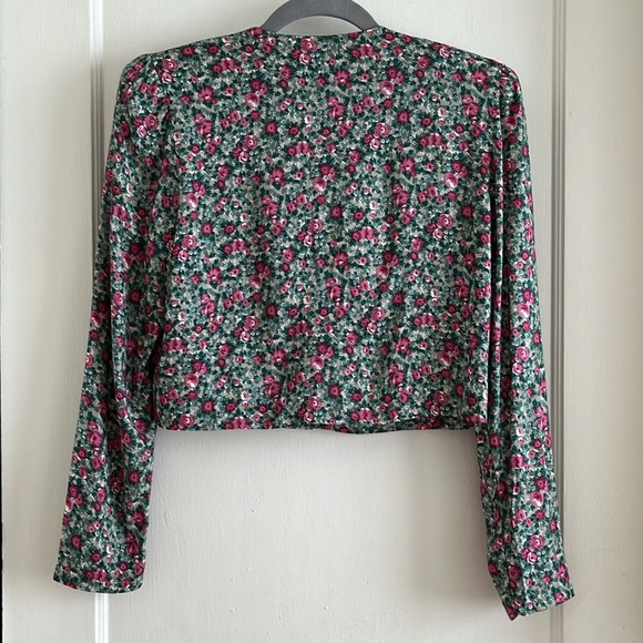 Karin Stevens Vintage 100% Rayon Made in USA Crop Jacket / Cardigan / Button Top - Picture 4 of 13